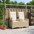 vidaXL Hojdačka s tabletou 2 -Seater 126 x 65 x 112 cm polyratan