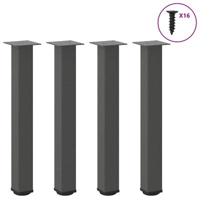 vidaXL Nohy ku konzolovému stolíku 4 ks antracitové 72-74 cm oceľové