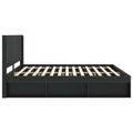 vidaXL Posteľový rám s úložným priestorom a čelom Čierna 180 x 200 cm