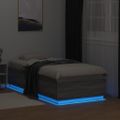 vidaXL Posteľný rám s LED svetlami sivý sonoma 75x190 cm kompoz. drevo