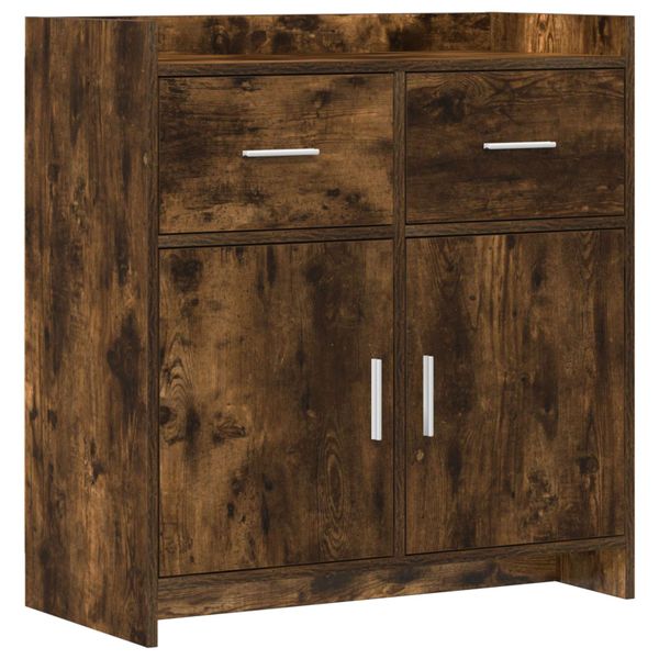 vidaXL Servírovacia skriňa Dymový dub 75 x 36 x 80 cm Kompozitné drevo