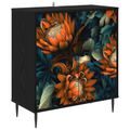 vidaXL Servírovacia skriňa LOCHEM Čierny dub 69 x 33 x 76 cm