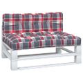 vidaXL Podložky na paletový nábytok 2 ks, červené kocky, látka