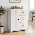 vidaXL Servírovacia skriňa Biela s vysokým leskom 66 x 34,5 x 90 cm