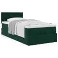 vidaXL Osmanský rám postele s matracom tmavozelená 90x200 cm zamat