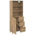 vidaXL Highboard Remeselný dub 69,5 x 32,5 x 180 cm Kompozitné drevo
