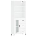 vidaXL Vysoká skrinka biela 69,5x34x180 cm spracované drevo