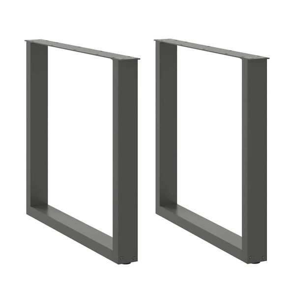 vidaXL Nohy k jedálenskému stolu v tvare U, 2 ks, antracitové, 90 x (72-73) cm, oceľ