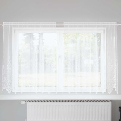 vidaXL Čipková záclona so záclonami Biela 140 x 200 cm Polyester