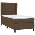 vidaXL Posteľný rám boxsping s matracom hnedý 90x200 cm látka