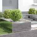 vidaXL Obrubník trávnika 4 ks 60 x 60 x 35 cm Oceľ Strieborná