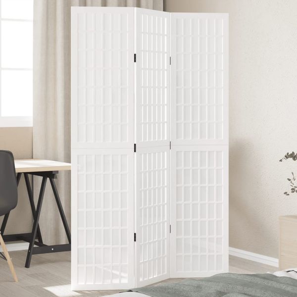vidaXL Paraván 3 panely biely masívne drevo paulovnie