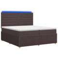 vidaXL LED boxspring posteľ s matracom Tmavohnedá 200 x 200 cm Látka
