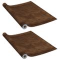 vidaXL Samolepiace tapety na nábytok 2 ks, tmavý dub 500x90 cm, PVC