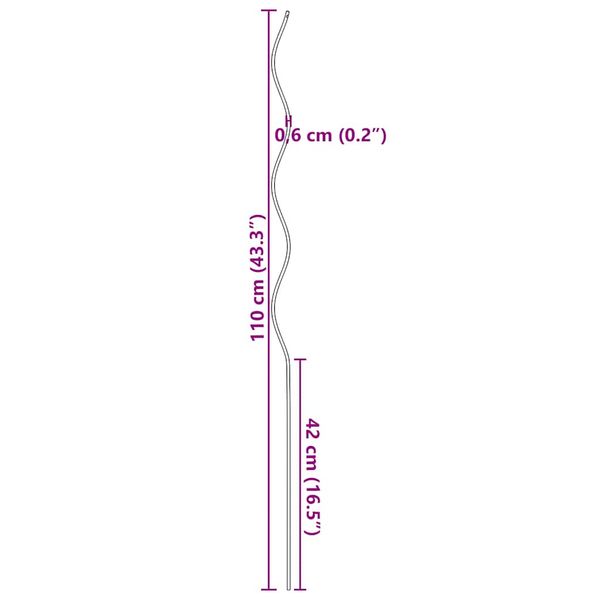 vidaXL Špirálové opory na rastliny 20 ks, 110 cm, pozinkovaná oceľ