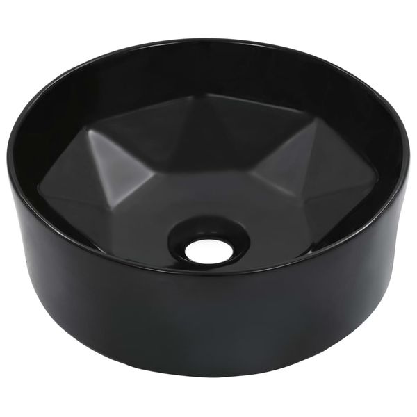 vidaXL Umývadlo 36x14 cm keramické čierne