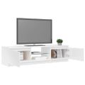 vidaXL TV skrinka s LED svetlami lesklá biela 140x40x36 cm