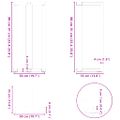 vidaXL Nohy barového stola v tvare T, 2 ks, čierne, 50x35x(90-91) cm, oceľové