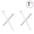 vidaXL Nohy konferenčného stolíka v tvare X, 2 ks, biele, 70 x (42-43) cm, oceľové