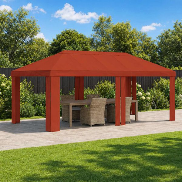 vidaXL Záhradný altánkový kryt 6 x 3 m Tehlová Polyester 190 gsm