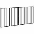 vidaXL Psia brána 2 ks Čierna 80 x 80 cm Pozinkovaná oceľ