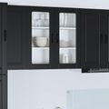 vidaXL Nástenný sklenený kabinet PORTO Čierna 80 x 31 x 80 cm