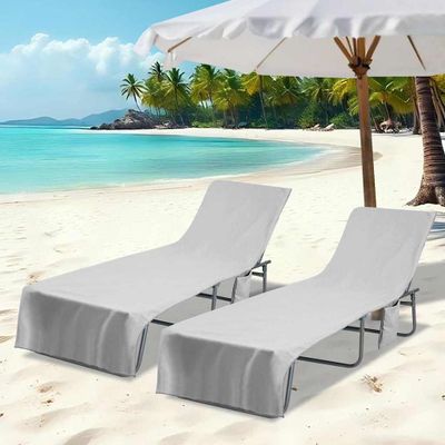 vidaXL Osušky pre ležadlo 2 pcs Sivá 210 x 75 cm Polyester a polyamid