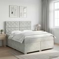 vidaXL Posteľ boxspring s matracom Svetlosivá 140 x 190 cm Zamat