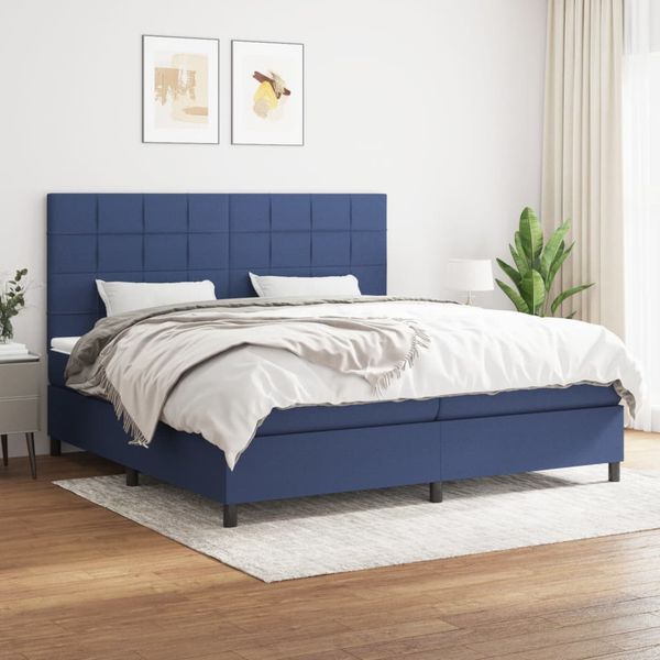 vidaXL Boxspring posteľ s matracom modrá 200x200 cm látka