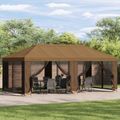 vidaXL Záhradný altánok so bočnými stenami 6 x 3 m Béžová