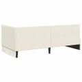 vidaXL Rohový rám postele s čelnou doskou Krémová 90 cm x 190 cm Zamat