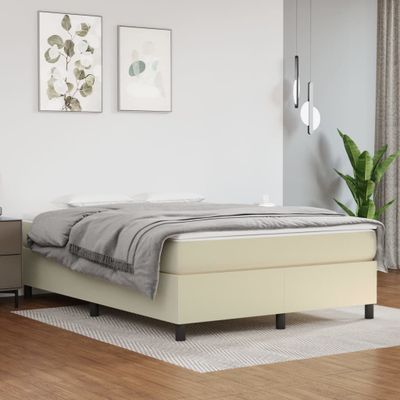 vidaXL Boxspring posteľ s matracom krémová 140x190 cm umelá koža