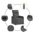 vidaXL Masážne kreslo s polohovacím mechanizmom, tmavosivá látka