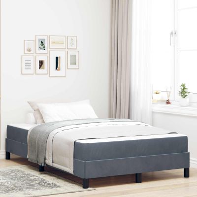 vidaXL Posteľ s pružinovým rámom Tmavo šedá 120 x 190 cm látka