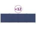 vidaXL Nástenné panely 12 ks modré 60x15 cm látkové 1,08 m²
