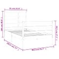 vidaXL Posteľný rám medový drevený masív 75x190cm malé jednolôžko