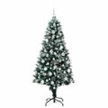 vidaXL Umelý vianočný stromček Zelená 180 cm PVC a Oceľ a Plast