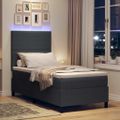 vidaXL LED box s pružinami Tmavo šedá a biela 80 x 200 cm