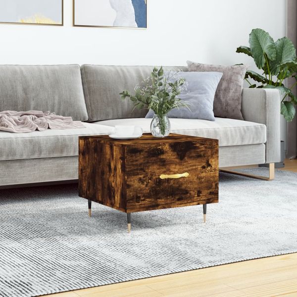 vidaXL Konferenčný stolík dymový dub 50x50x40 cm spracované drevo