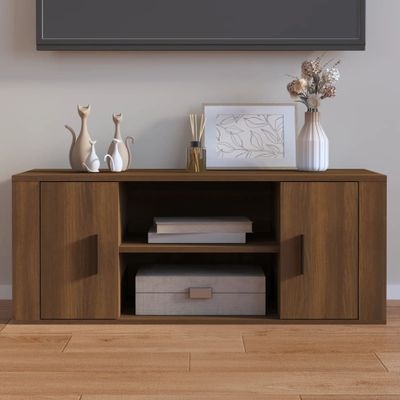 vidaXL TV skrinka hnedý dub 100x35x40 cm spracované drevo