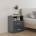 vidaXL Nočné stolíky 2 ks lesklé sivé 50x32x60 cm