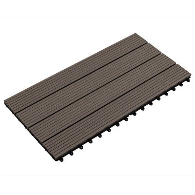 vidaXL Dlažba na terasu 6 pcs Tmavohnedá 60 x 30 cm drevoplast