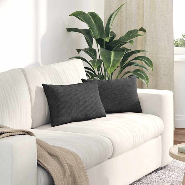 vidaXL Vankúše na pohovku 2 pcs Tmavo šedá 50 x 30 cm