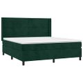 vidaXL Posteľný rám boxsping s matracom tmavozelený 160x200 cm zamat