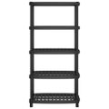 vidaXL Regál s 5 úložnými poličkami čierny 93,5x45,5x194,5 cm PP