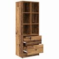 vidaXL Highboard so zásuvkou Staré drevo 45,5 x 34 x 127 cm