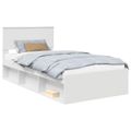 vidaXL Rám postele Biela 100 x 200 cm Masívne borovicové drevo
