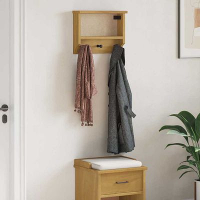 vidaXL Nástenný vešiak na kabáty SANDNES 45x12x35 cm borovicový masív