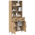 vidaXL Highboard Remeselný dub 69,5 x 34 x 180 cm Kompozitné drevo