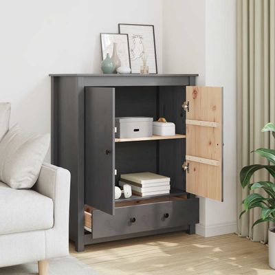vidaXL Vysoká skrinka sivá 83x41,5x100 cm borovicový masív